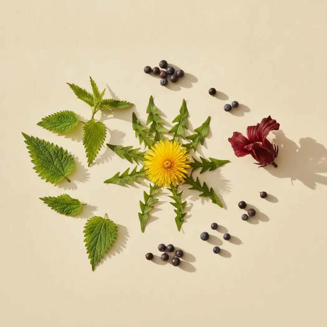Ascend Labs D-Bloat diuretic herbs: dandelion, nettle, hibiscus and juniper berries