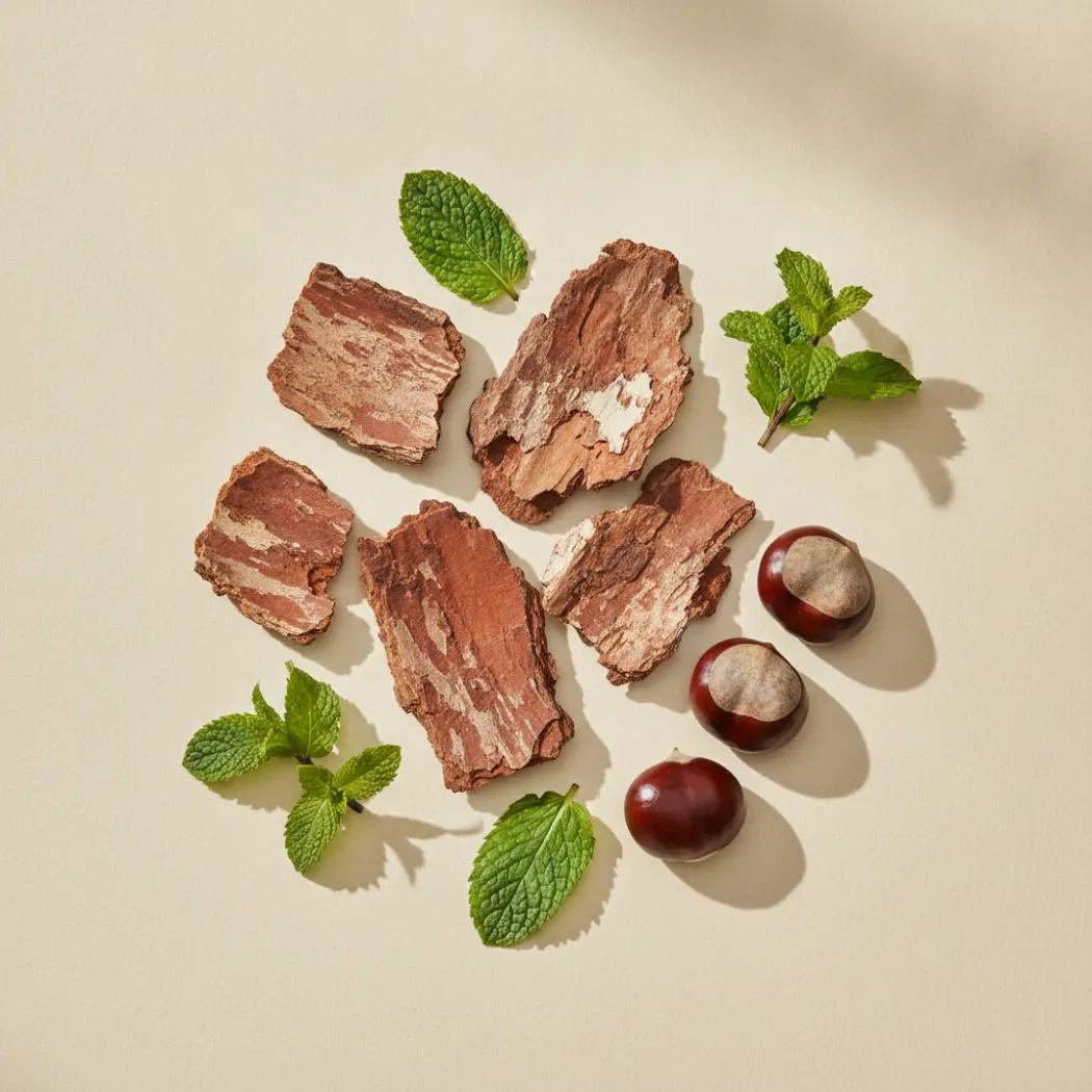 Atrantil's three botanicals: quebracho tree bark, horse chestnut seeds and peppermint
