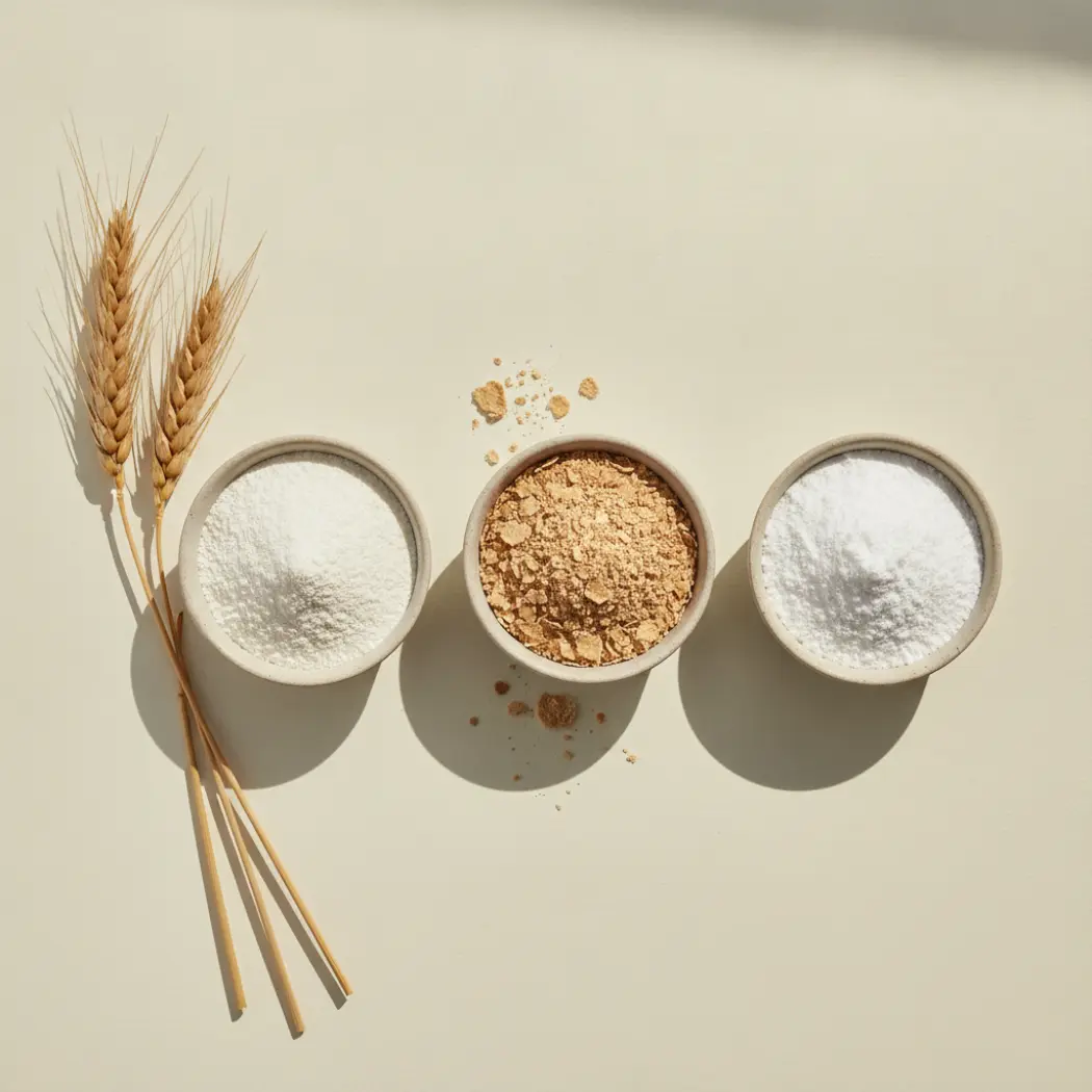 Different fiber supplement types compared to Benefiber: wheat dextrin, psyllium husk and methylcellulose powders