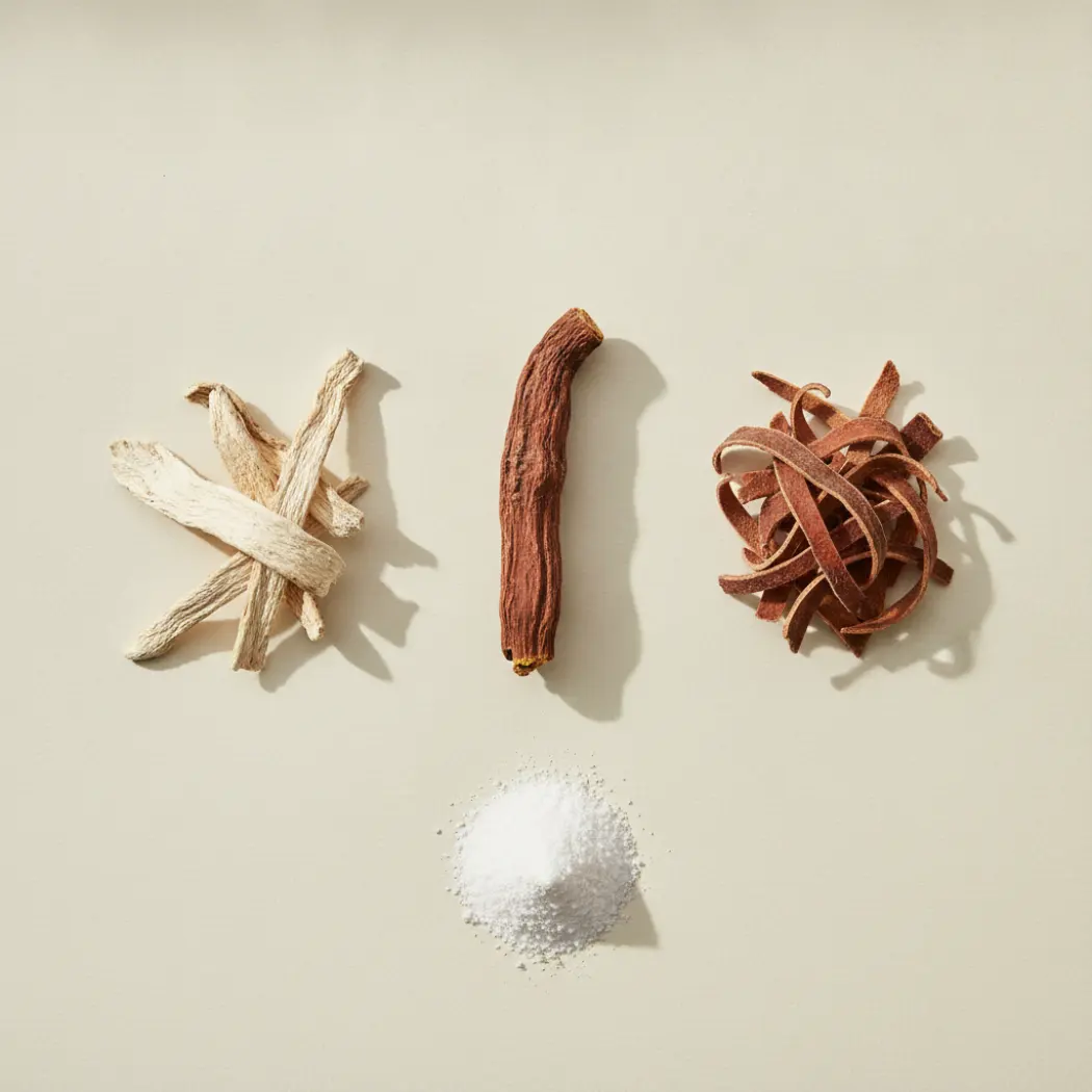 Terra Origin Healthy Gut ingredients: L-glutamine powder with slippery elm, marshmallow root and licorice